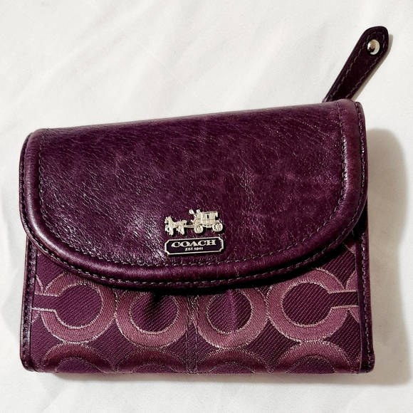 Coach Handbags - Coach 48643 Madison Dotted Medium Wallet Crimson